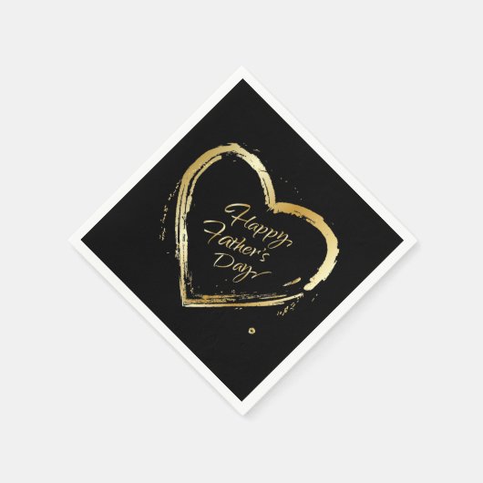 Happy Vaderdag Modern Design Gold Heart Servet (Hoek)
