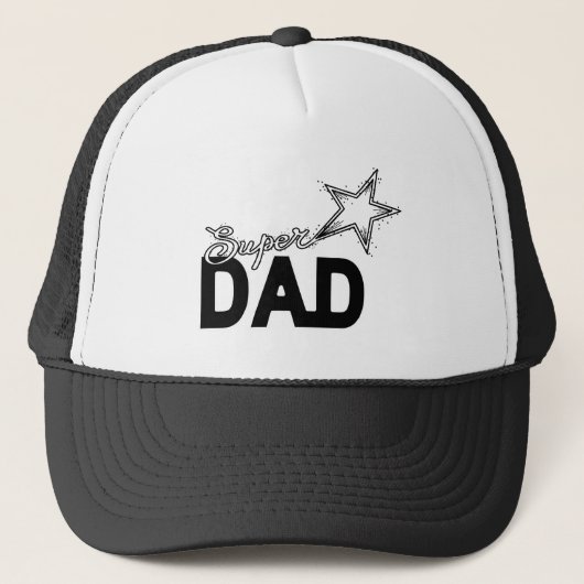Happy Vaderdag Modern Design "SUPER DAD"-ster Trucker Pet (Voorkant)