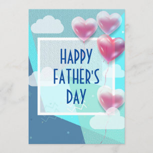 Happy Vaderdag Modern met Ballonnen Blauw Kaart