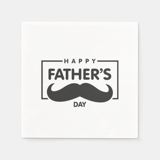 Happy Vaderdag Mustache | Servet (Voorkant)