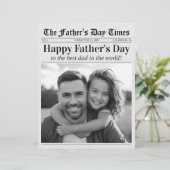 Happy Vaderdag Newspaper Unieke Leuke Fotokaart (Staand voorkant)