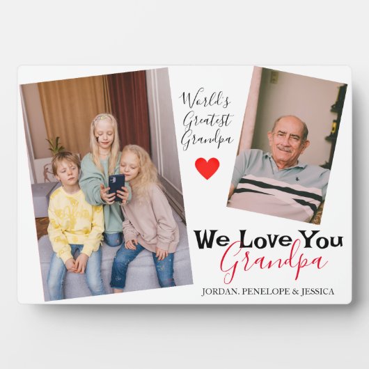 Happy Vaderdag, opa twee foto Fotoplaat (voorkant)