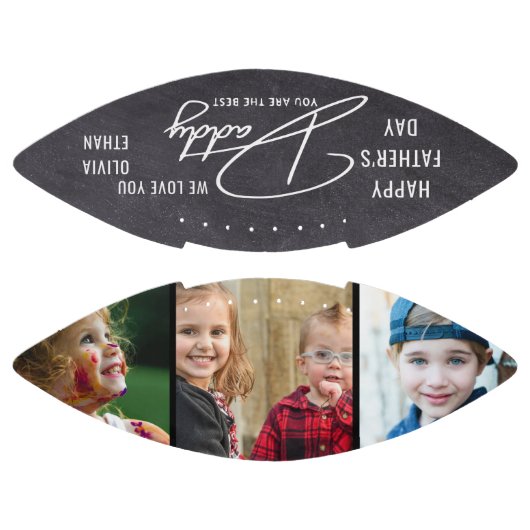 Happy Vaderdag Pap 3 Photo Collage Chalkboard American Football (Panelen)