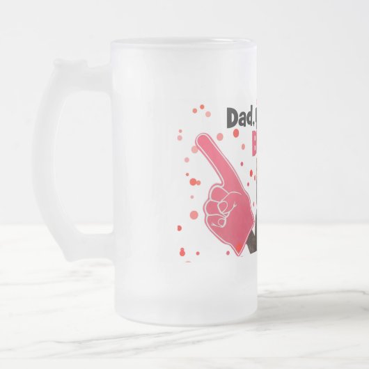 Happy Vaderdag pap kat met schuimvingers Humo Matglas Bierpul (Links)