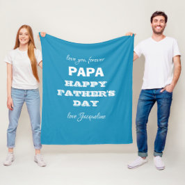 Happy Vaderdag Papa Script Familienamen Chic Fleece Deken