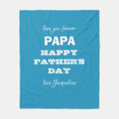 Happy Vaderdag Papa Script Familienamen Chic Fleece Deken (Voorkant)