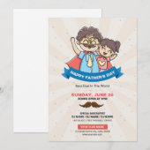 Happy Vaderdag party-uitnodiging Kaart (Voorkant / Achterkant)