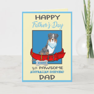 Happy Vaderdag Personaliseer Australian Shepherd Feestdagen Kaart