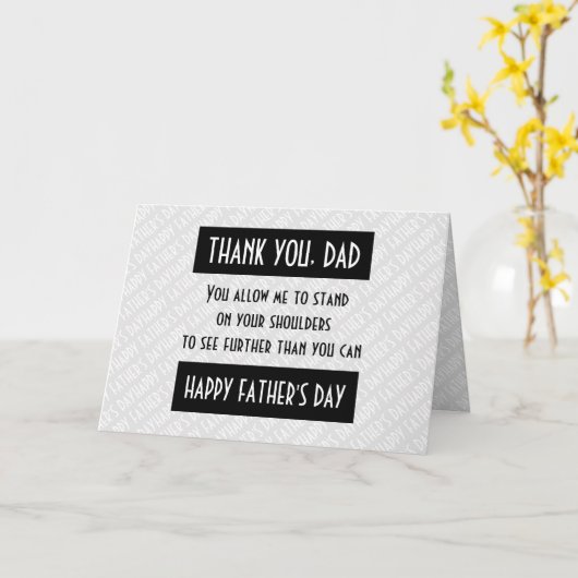 HAPPY VADERDAG Persoonlijk Dank je vader Kaart (Gele Bloem)