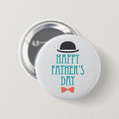 Happy Vaderdag Pet & Bow Stropdas | Pin-Button Ronde Button 5,7 Cm (Voorkant /achterkant)