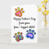 Happy Vaderdag Pet Dog Cat Four-Legged Child Kaart (Gele Bloem)