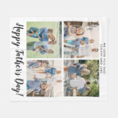 Happy Vaderdag Photo Collage White Fleece Deken (Voorkant (Horizontaal))