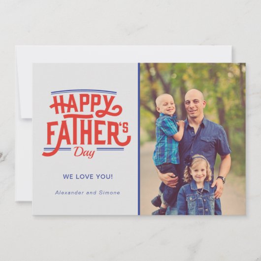 Happy Vaderdag Photo Dad Feestdagenkaart (Voorkant)