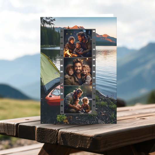 Happy Vaderdag Photo Template Camping thema Kaart