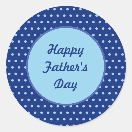 Happy Vaderdag Polka Dot Round Stickers (marine) (Voorkant)