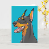 Happy Vaderdag Pop Art Doberman Kaart (Gele Bloem)