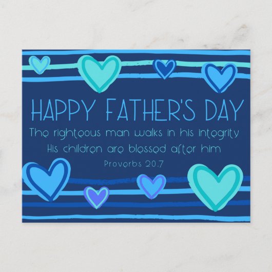 Happy Vaderdag Proverb 20:7 Briefkaart (Voorkant)
