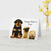 Happy Vaderdag puppies wenskaart Kaart (Gele Bloem)