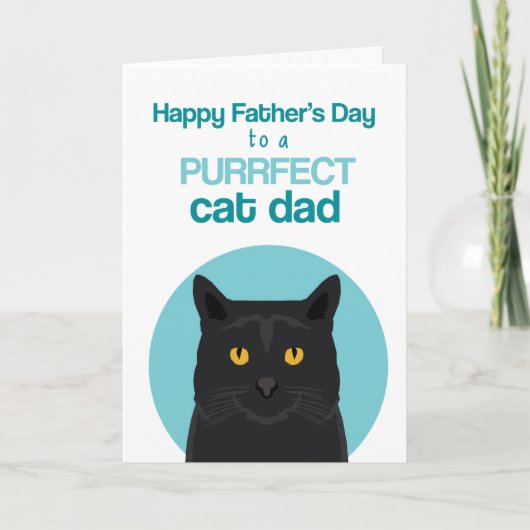 Happy Vaderdag Purrfect Black Cat Kaart (Voorkant)