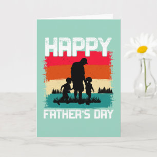 Happy Vaderdag – Retro Silhouette Celebration Kaart