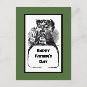 Happy Vaderdag  Retro Tekening Briefkaart