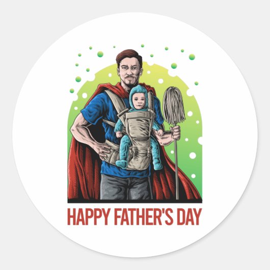 Happy Vaderdag Ronde Sticker (Voorkant)