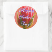 Happy Vaderdag Roze Rose Ronde Sticker (Tas)