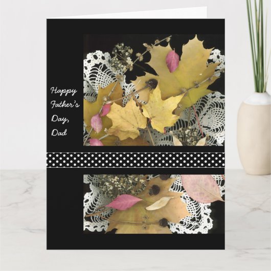 Happy Vaderdag  Rustic Leaves Kaart (Voorkant)