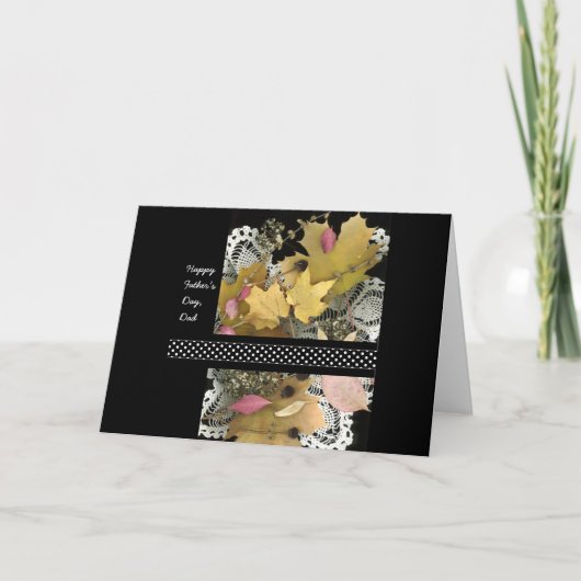 Happy Vaderdag Rustic Leaves Kaart (Voorkant)