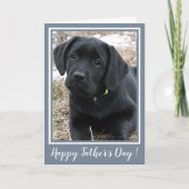 Happy Vaderdag - Schattigee zwarte Labrador Puppy Kaart (Voorkant)