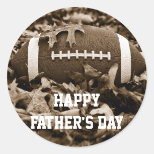 Happy Vaderdag Sepia Football Sticker
