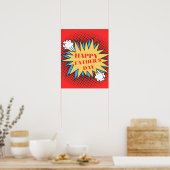 Happy Vaderdag Sign, Superheld Theme Poster (Keuken)