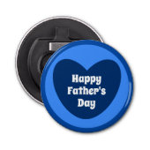 Happy Vaderdag Simple Cute Navy Blue Heart Button Flesopener (Voorkant)