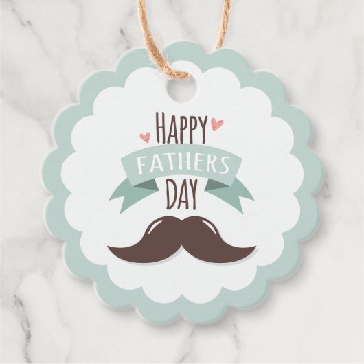 Happy vaderdag - snor bedankjes labels (Voorkant)