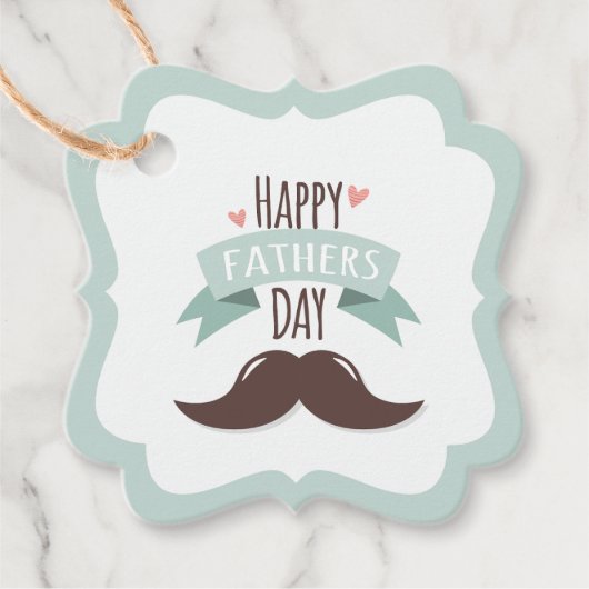 Happy vaderdag - snor bedankjes labels (Voorkant)