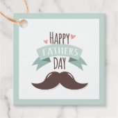 Happy vaderdag - snor bedankjes labels (Voorkant)