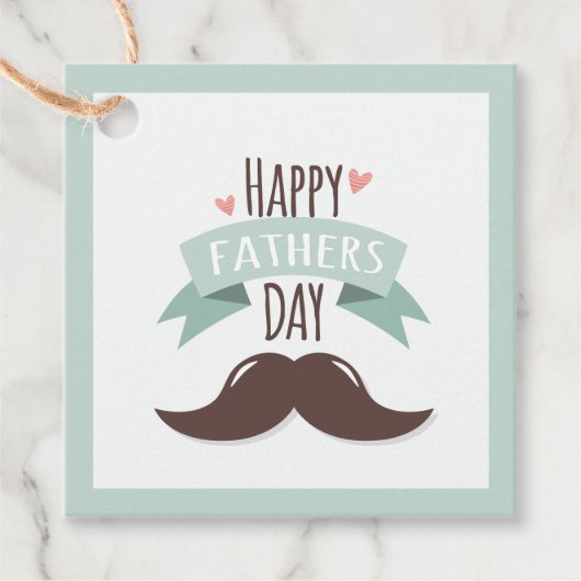 Happy vaderdag - snor bedankjes labels (Voorkant)