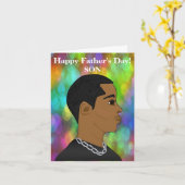 Happy Vaderdag Son African American Kaart (Gele Bloem)