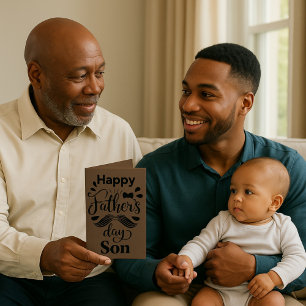 Happy Vaderdag Son Brown en Black Kaart