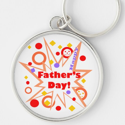 Happy Vaderdag Splash Sleutelhanger (Voorkant)