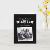 Happy Vaderdag sportieve één foto zwart wit Kaart (Gele Bloem)