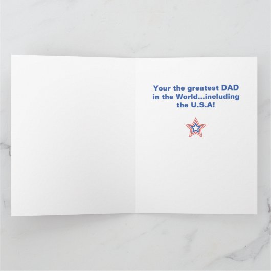 Happy Vaderdag Stars en Stripes (8,5x11) Kaart (Binnen)