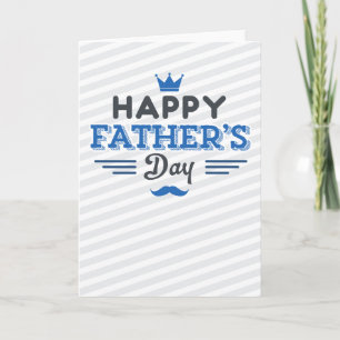 Happy Vaderdag - Strepen, Kroon en Snor Kaart
