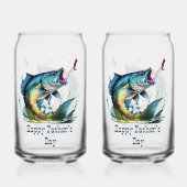 Happy Vaderdag Striking Fish Blikvorm Glas (Voorkant)