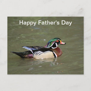 Happy Vaderdag Swimming Duck Briefkaart