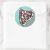 Happy Vaderdag T-Bone Steak Ronde Sticker (Tas)
