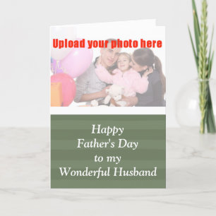 Happy Vaderdag to Husband from Wife voeg foto toe Kaart