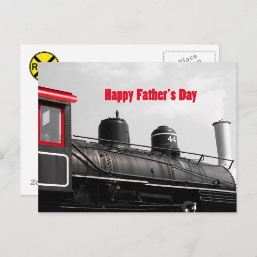 Happy Vaderdag Train Briefkaart (Voorkant / Achterkant)