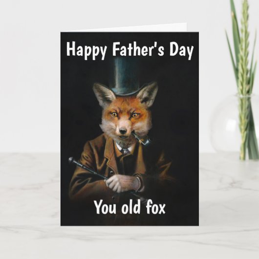 Happy Vaderdag Victoriaans Fox Kaart (Voorkant)