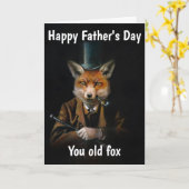 Happy Vaderdag Victoriaans Fox Kaart (Gele Bloem)
